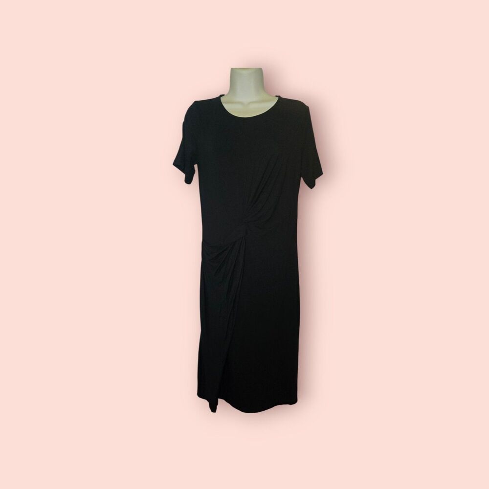 Kobi Halperin Women's Black Maddy Twist Front Short Sleeve Dress Size Small Luxe